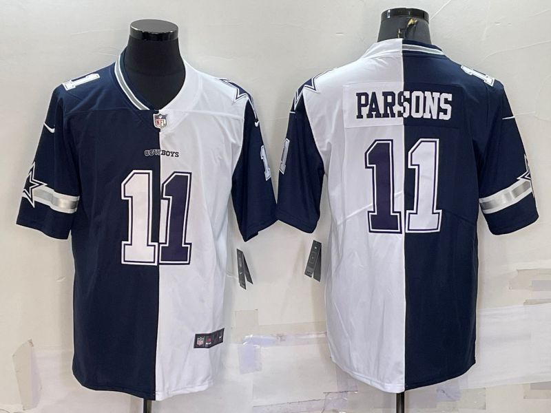 Men Dallas Cowboys 11 Parsons Blue White 2022 Nike Limited Vapor Untouchable NFL Jerseys